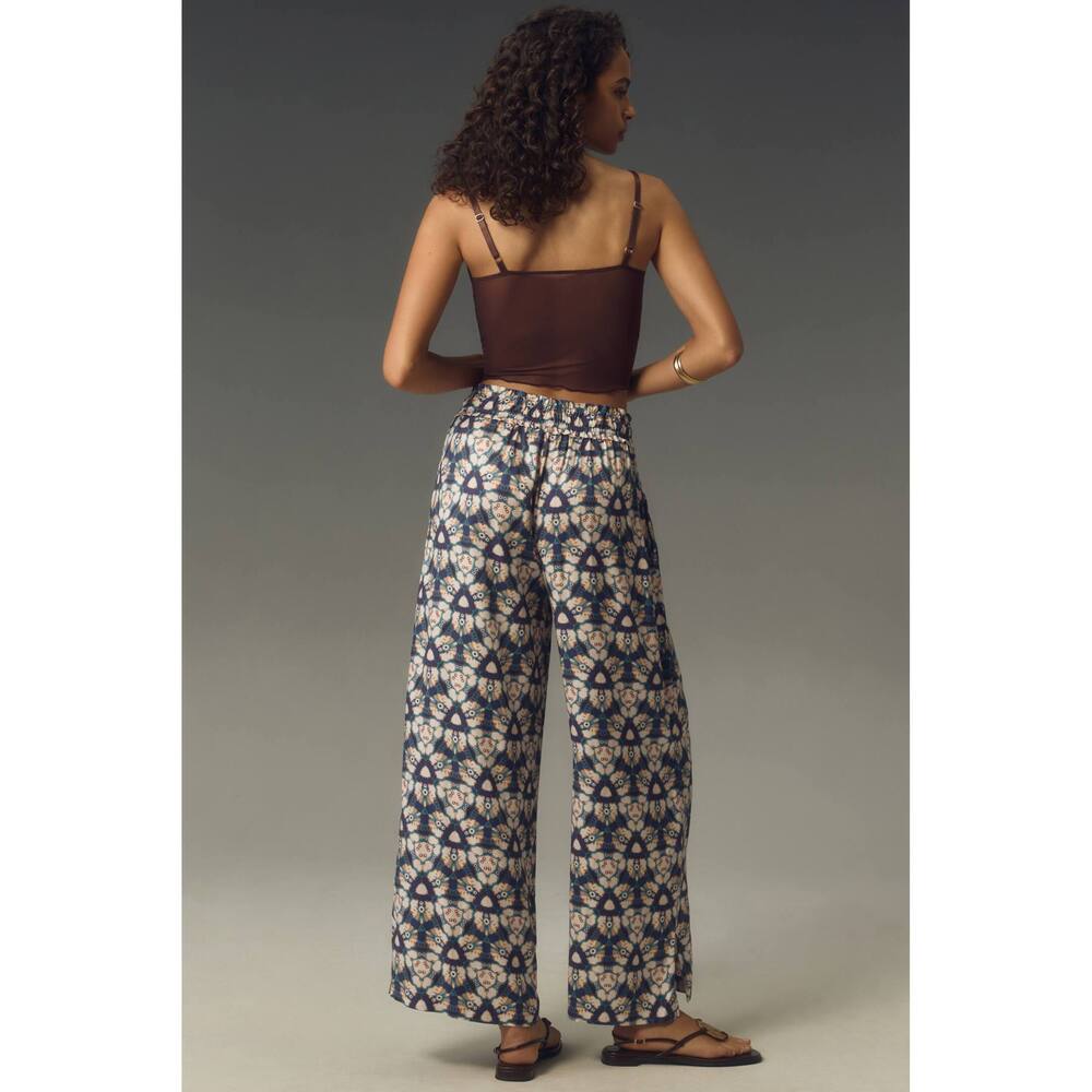 By Anthropologie Wide-Leg Pull-On Trousers L NWT